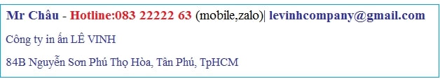 Địa chỉ công ty in Lê Vinh