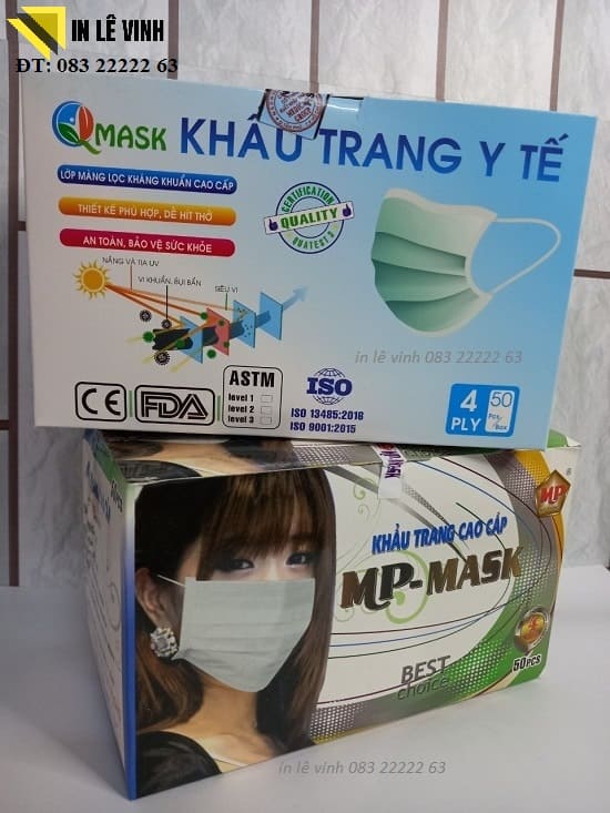 in hộp giấy đựng khẩu trang